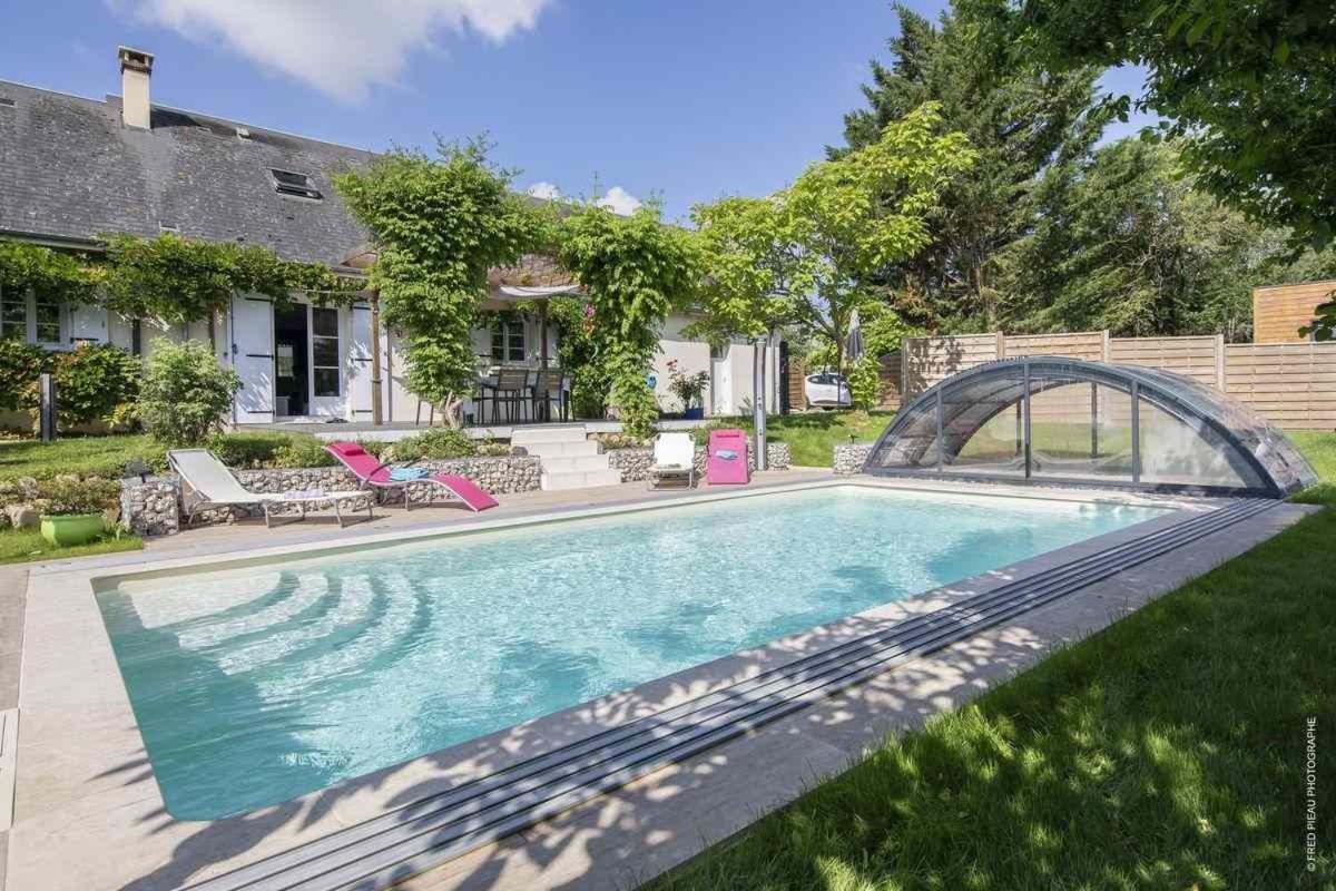 Au Coeur Du Bien-Etre, Gite Avec Piscine Chauffee Et Couverte, Spa, Sauna, Massages Monteaux Eksteriør bilde